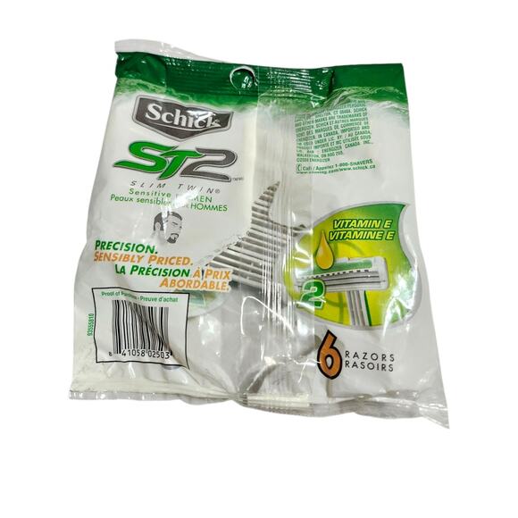Schick ST2 Slim Twin Sensitive Skin Disposable Razors 6 Count - Picture 3 of 4
